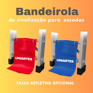 BANDEIROLA DE SINALIZAÇÃO PARA ESCADAS LONA REFORÇADA 40cm x 27cm  REFORÇADA COM 4 ILHOS NAS PONTAS  