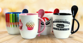 CANECA DE PORCELANA+COLHER