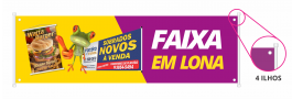 FAIXA BRILHO Lona Frontlight 440g  4X0 - Fundo Cinza/Preto Brilho Bastão  (Ilhós nas laterais Opcional) Qualidade Fotografica